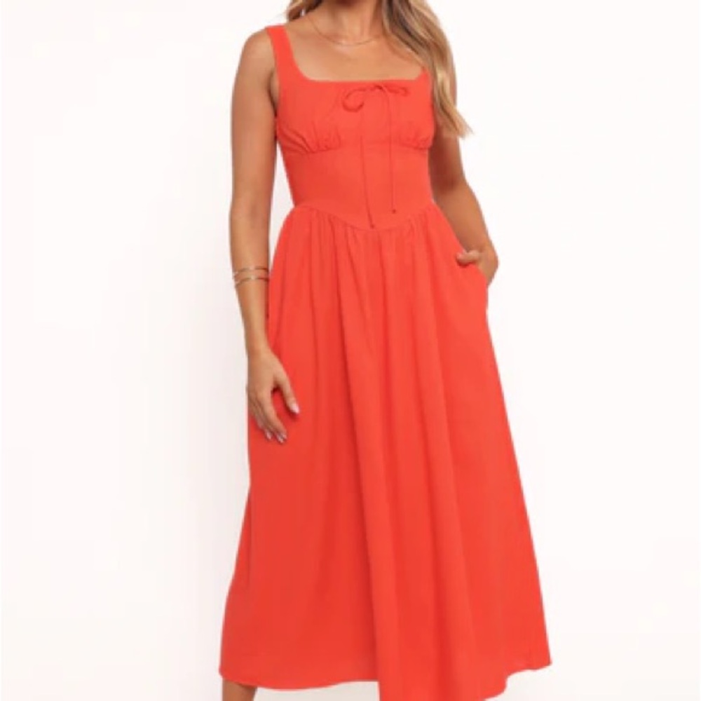XL Petal & Pup Kinslee Midi Dress - Coral
